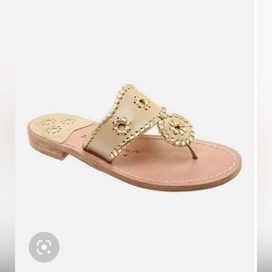 Jack Rogers Tan & Gold Sandals (size 6)